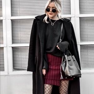 Skirts - Pin striped asymmetrical burgundy skirt Skirts - Pin striped asymmetrical burgundy skirt